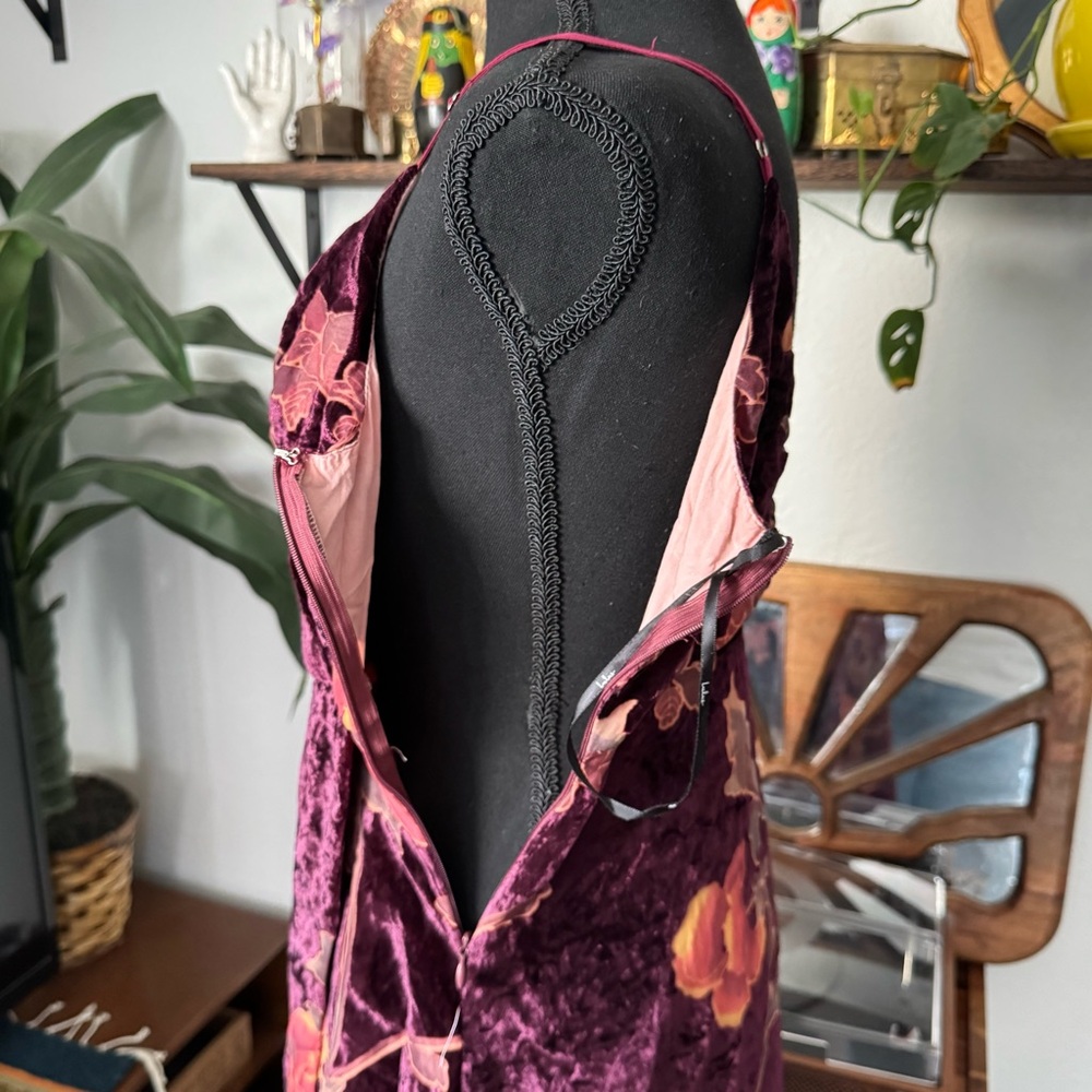 Lulus Catharine Plum Purple Floral Print Burnout Velvet Mini Dress - Picture 11 of 13